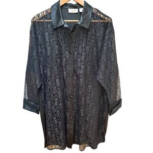 Vintage Victoria's Secret‎ Gold Label Black Lace & Satin Nightgown Sexy Y2K SM